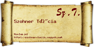 Szohner Tácia névjegykártya